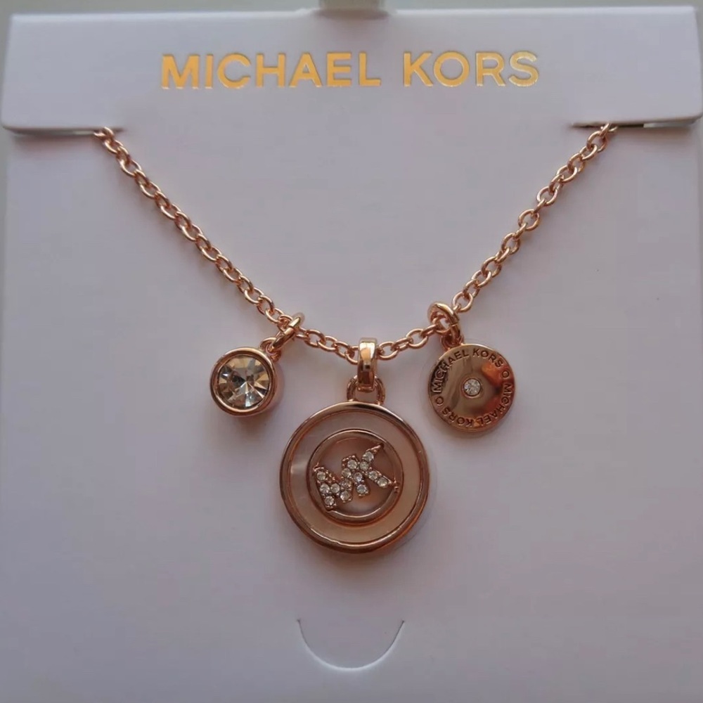 MK logo mother of Pearl necklace
